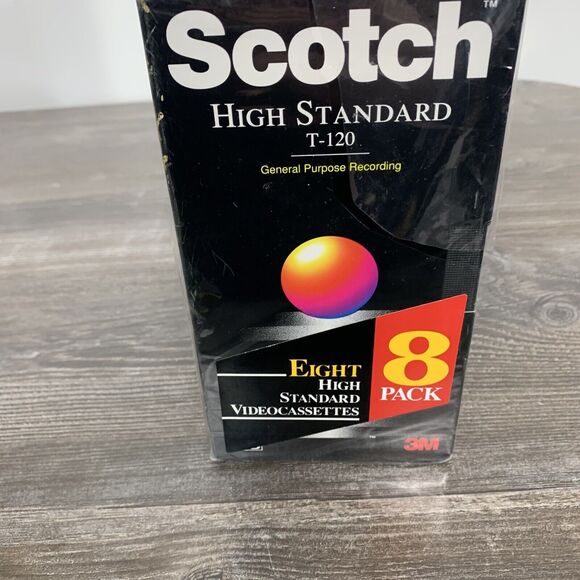 8 Scotch T-120 VHS HS Blank Tapes Sealed New! - Picture 6 of 8